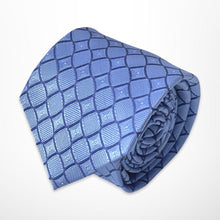 Load image into Gallery viewer, Light Blue Snake Scales Silk Tie – Regular 80mm