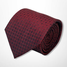 Load image into Gallery viewer, Dark Red Micro Check Silk Tie – Regular 80mm