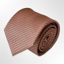 Load image into Gallery viewer, Yellow Orange Check Silk Tie – Regular 80mm