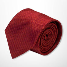 Load image into Gallery viewer, Red Herringbone With Silver Red Knit Silk Tie – Skinny 75mm