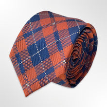 Load image into Gallery viewer, England Orange Tartan Silk Tie – Skinny 75mm
