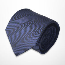 Load image into Gallery viewer, Navy Wave Silk Tie – Regular 85mm