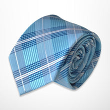 Load image into Gallery viewer, Candy Blue Tartan Silk Tie – Regular 90mm