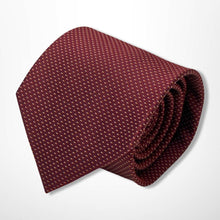 Load image into Gallery viewer, Dark Red Knit With White Pin Dots Silk Tie – Regular 95mm