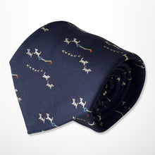 Load image into Gallery viewer, Navy Dachshund Silk Tie – Regular 95mm