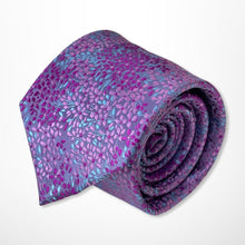 Load image into Gallery viewer, Blossom Purple Floral With Light Blue and Pink Flower Silk Tie – Regular 85mm