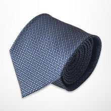 Load image into Gallery viewer, Navy Geometric With White Pin Dots Silk Tie – Regular 85mm