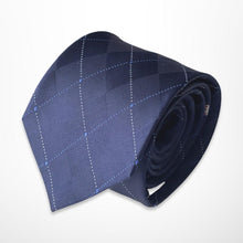 Load image into Gallery viewer, Navy Argyle Silk Tie – Regular 80mm