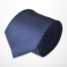 Load image into Gallery viewer, Navy Pin Dots Silk Tie – Skinny 75mm