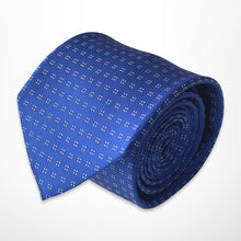 Load image into Gallery viewer, Blue Abstract With White Pin Dots Silk Tie – Regular 85mm