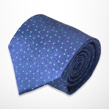 Load image into Gallery viewer, Navy Geometric Silk Tie – Regular 90mm