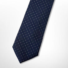 Load image into Gallery viewer, Dark Grey Pattern With Light Grey Geometric Silk Tie – Skinny 70mm