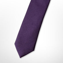 Load image into Gallery viewer, Dark Purple Twill Silk Tie – Skinny 50mm