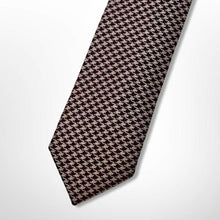 Load image into Gallery viewer, Dark Red Herringbone Silk Tie – Skinny 60mm