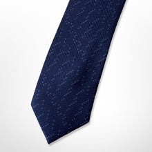 Load image into Gallery viewer, Navy Pencil Dots With White Pin Dots Silk Tie – Skinny 70mm