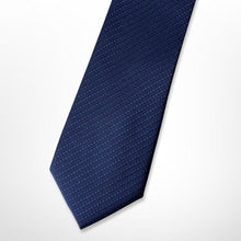 Load image into Gallery viewer, Navy Pin Dots Silk Tie – Skinny 75mm
