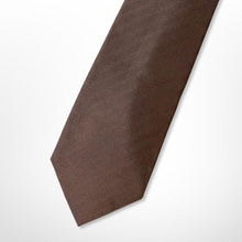 Load image into Gallery viewer, Dark Brown Twill Silk Tie – Regular 80mm