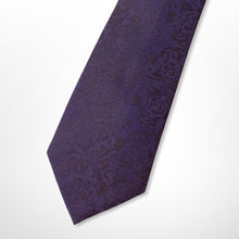 Load image into Gallery viewer, Dark Purple Floral Silk Tie – Regular 85mm