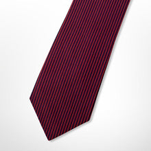 Load image into Gallery viewer, Red Repp With Black Stripes Silk Tie – Regular 80mm