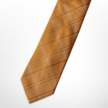 Load image into Gallery viewer, Gold Tartan Silk Tie – Regular 80mm