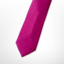 Load image into Gallery viewer, Sharp Purple Pink Twill Silk Tie – Skinny 70mm