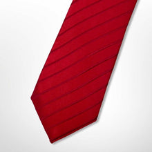 Load image into Gallery viewer, Red Repp With Silver Red Stripes Silk Tie – Regular 90mm