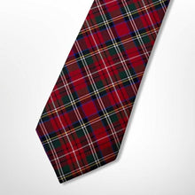 Load image into Gallery viewer, England Red Tartan With Yellow and Green Stripes Silk Tie – Skinny 75mm