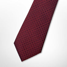 Load image into Gallery viewer, Dark Red Micro Check Silk Tie – Regular 80mm