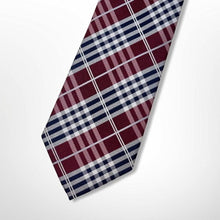 Load image into Gallery viewer, England Red and Black Tartan With White Stripes Silk Tie – Regular 80mm