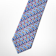 Load image into Gallery viewer, Light Blue With Colorful Geometric Silk Tie – Skinny 75mm
