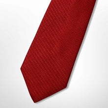 Load image into Gallery viewer, Red Herringbone With Silver Red Knit Silk Tie – Skinny 75mm