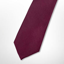 Load image into Gallery viewer, Dark Red Twill Silk Tie – Skinny 75mm