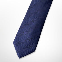 Load image into Gallery viewer, Navy Wave Silk Tie – Regular 85mm