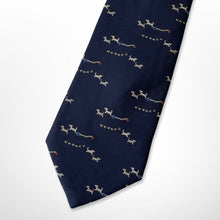 Load image into Gallery viewer, Navy Dachshund Silk Tie – Regular 95mm