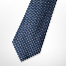 Load image into Gallery viewer, Navy Geometric With White Pin Dots Silk Tie – Regular 85mm