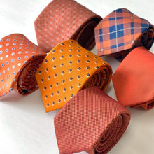 Load image into Gallery viewer, Orange Grenadine Silk Tie – Skinny 70mm