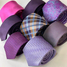 Load image into Gallery viewer, Dark Purple Knit Silk Tie – Skinny 75mm