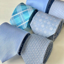 Load image into Gallery viewer, Light Blue Abstract Silk Tie – Regular 90mm