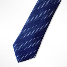Load image into Gallery viewer, Blue Awning With White Pin Dots Silk Tie – Skinny 60mm