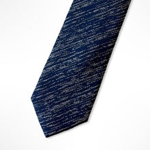 Load image into Gallery viewer, Blue Twill With White Barcode Silk Tie – Slim 50mm