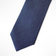 Load image into Gallery viewer, Blue Micro Check With White Pin Dots Silk Tie – Regular 80mm