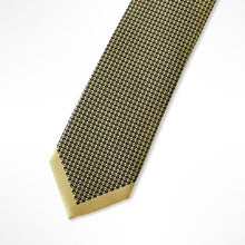 Load image into Gallery viewer, Gold Micro Check With V-Ribbed Silk Tie – Slim 50mm
