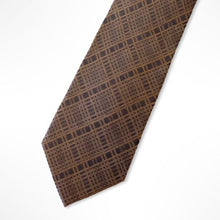 Load image into Gallery viewer, Brown Tartan Silk Tie – Regular 80mm