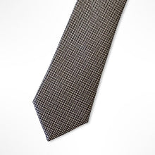 Load image into Gallery viewer, Gold Twill With Black Wavy Pattern Silk Tie – Skinny 60mm