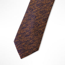 Load image into Gallery viewer, Brown Pattern With Navy Stripes Silk Tie – Regular 80mm