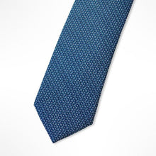 Load image into Gallery viewer, Blue Grenadine With Steel Blue/White Dots Silk Tie – Skinny 65mm