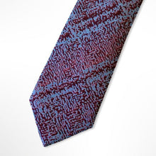 Load image into Gallery viewer, Red Pattern With Light Blue Coral Silk Tie – Skinny 65mm