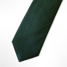 Load image into Gallery viewer, Malachite Green Micro Check With Light Green Pin Dots Silk Tie – Skinny 60mm