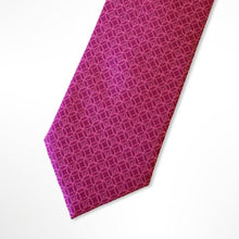 Load image into Gallery viewer, Purple Pattern With White Geometric Silk Tie – Skinny 70mm