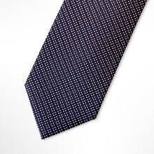 Load image into Gallery viewer, Dark Purple Stripes With Dark Red/White Pin Dots Silk Tie – Skinny 65mm